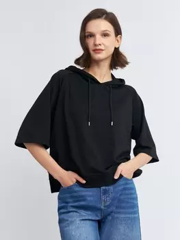 Футболка оверсайз с капюшоном и рукавами реглан
