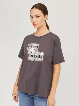 Футболка оверсайз силуэта из хлопка с принтом