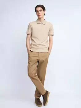 Футболка поло из хлопка на молнии