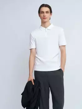 Футболка поло из хлопка на молнии