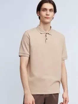 Футболка поло из хлопка однотонная