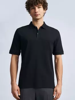 Футболка поло из хлопка однотонная