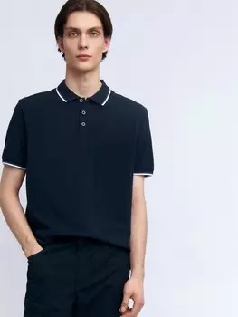 Футболка поло из хлопка однотонная