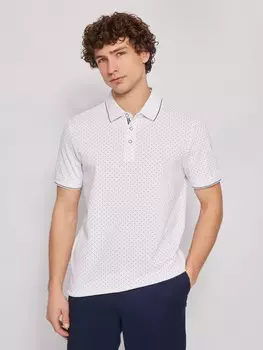 Футболка поло из хлопка с принтом