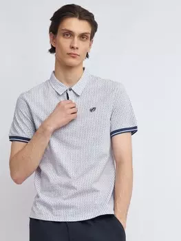 Футболка поло из хлопка с узором и эмблемой