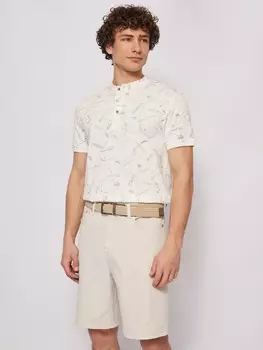 Футболка поло из хлопка с воротником-стойкой