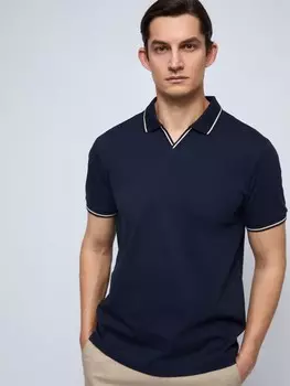 Футболка поло из хлопка с вырезом