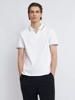 Футболка поло из хлопка с вырезом