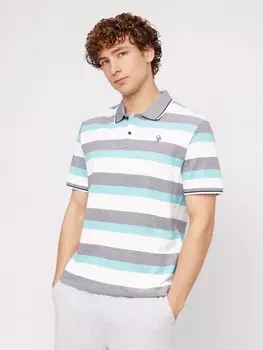 Футболка поло из хлопка в полоску