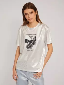 Футболка с блеском и фотопринтом