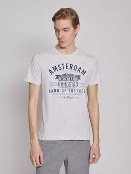 Футболка из хлопка с принтом-надписью