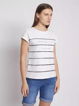 Футболка из хлопка с пайетками