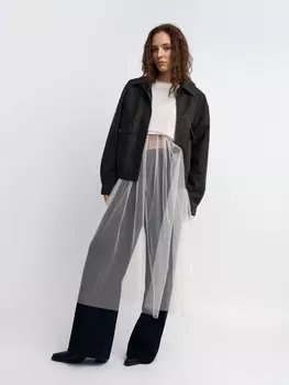 Футболка с подолом из сетки