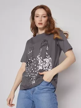 Футболка с принтом-иллюстрацией