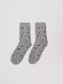 Хлопковые высокие носки с узором