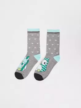 Хлопковые высокие носки с узором