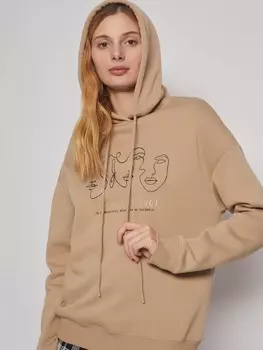 Худи оверсайз силуэта с принтом