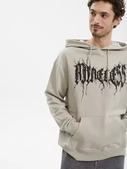 Худи с капюшоном и принтом-надписью