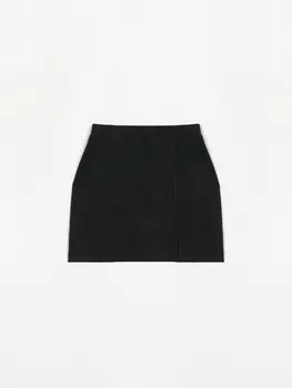 Юбка длины мини с высокой талией и разрезом