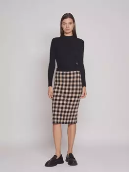 Юбка-карандаш с узором в клетку