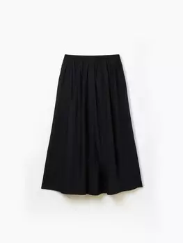 Юбка миди из хлопка на резинке