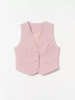 Классический короткий жилет на пуговицах