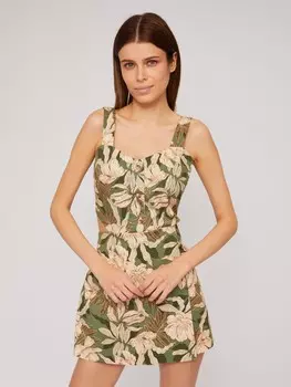 Комбинезон из хлопка на лямках с юбкой-шортами