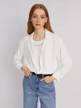 Комбинированная блузка на резинке с вшитым топом