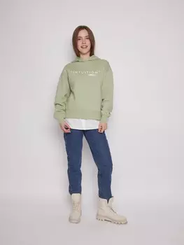 Комбинированное оверсайз худи с капюшоном