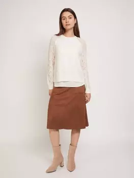 Комбинированный ажурный джемпер