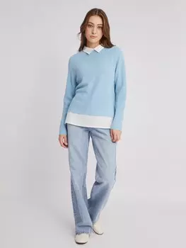 Комбинированный джемпер с имитацией блузки