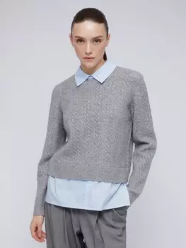 Комбинированный джемпер с имитацией блузки