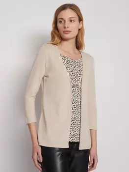 Комбинированный джемпер с имитацией кардигана