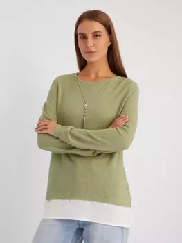 Комбинированный джемпер с подвеской и люрексом