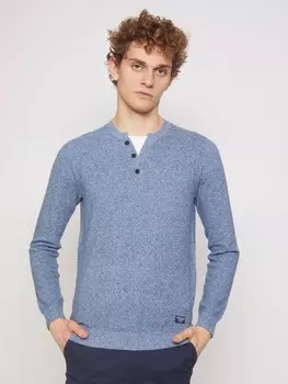Комбинированный пуловер из хлопка