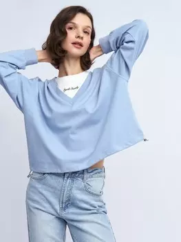 Комбинированный трикотажный свитшот