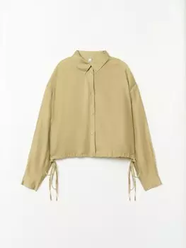 Короткая блузка-рубашка на кулиске