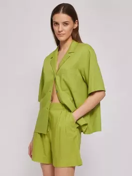 Короткие льняные шорты с резинкой