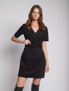 Короткое платье из имитации замши