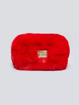 Косметичка плюшевая из экомеха на молнии