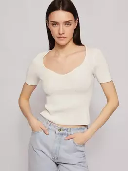 Кроп топ из вязаного трикотажа