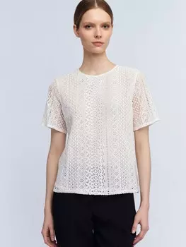 Кружевной топ-блузка с коротким рукавом