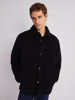 Куртка-рубашка из экомеха "тедди" на пуговицах