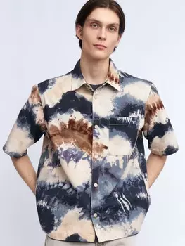Куртка-рубашка из хлопка с принтом