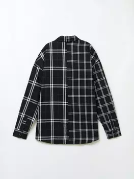 Куртка-рубашка с длинным рукавом и узором в клетку