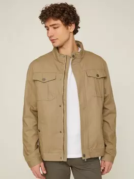 Куртка-ветровка из хлопка с воротником-стойкой