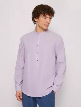 Льняная рубашка прямого силуэта