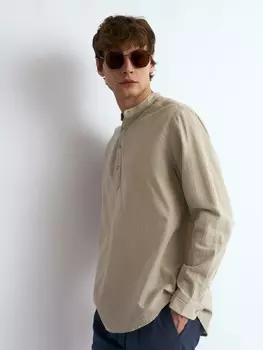 Льняная рубашка прямого силуэта