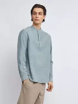 Льняная рубашка прямого силуэта