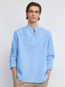 Льняная рубашка прямого силуэта